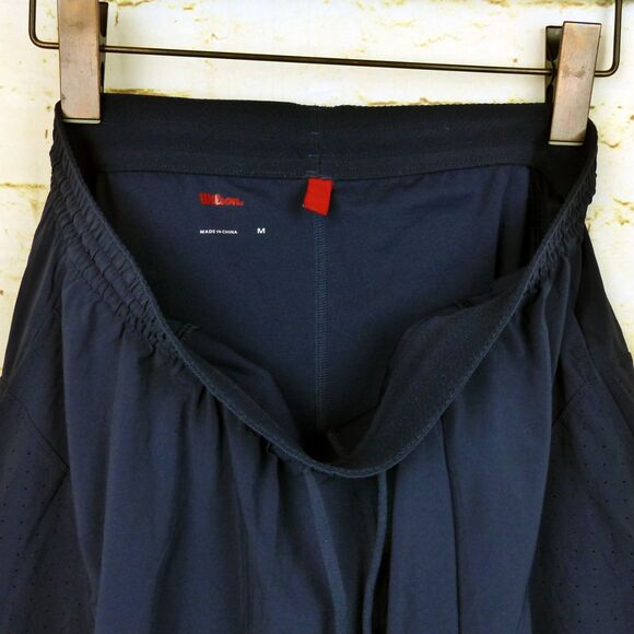 Wilson Athletic Shorts Women M Navy Blue Flowy 2 in 1 Liner Running Tennis Gym - Picture 10 of 14